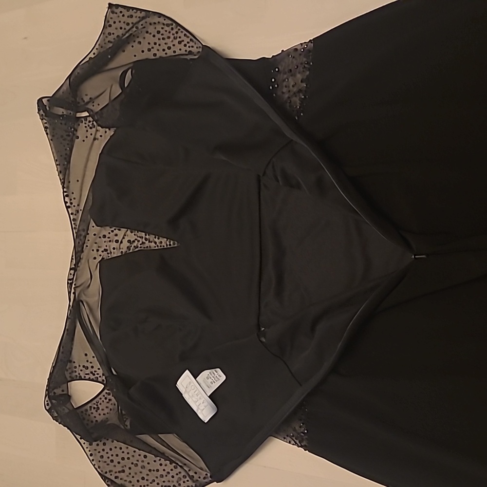 90s EUC Fiesta Fashionista Black Maxi Gown with Sheer/Beaded Details - Picture 9 of 13